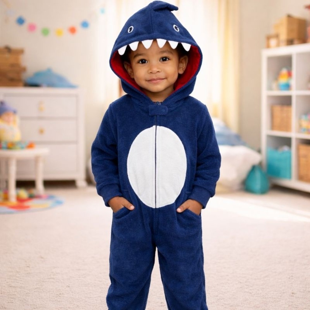 Blue Shark‎ Pajamas One Piece Kids Size 4t